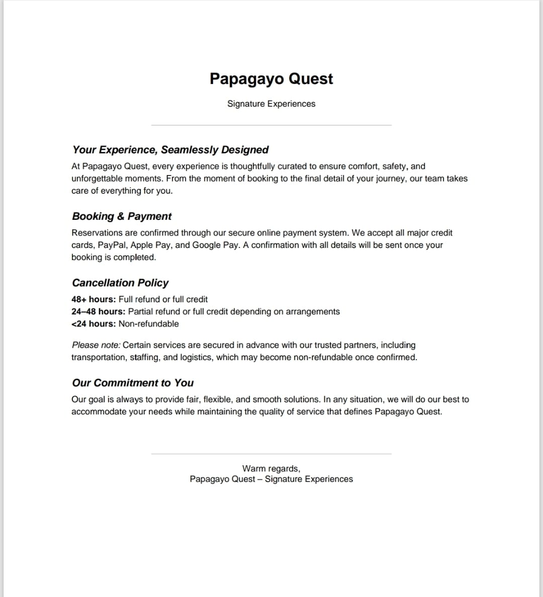 Terms and Conditions